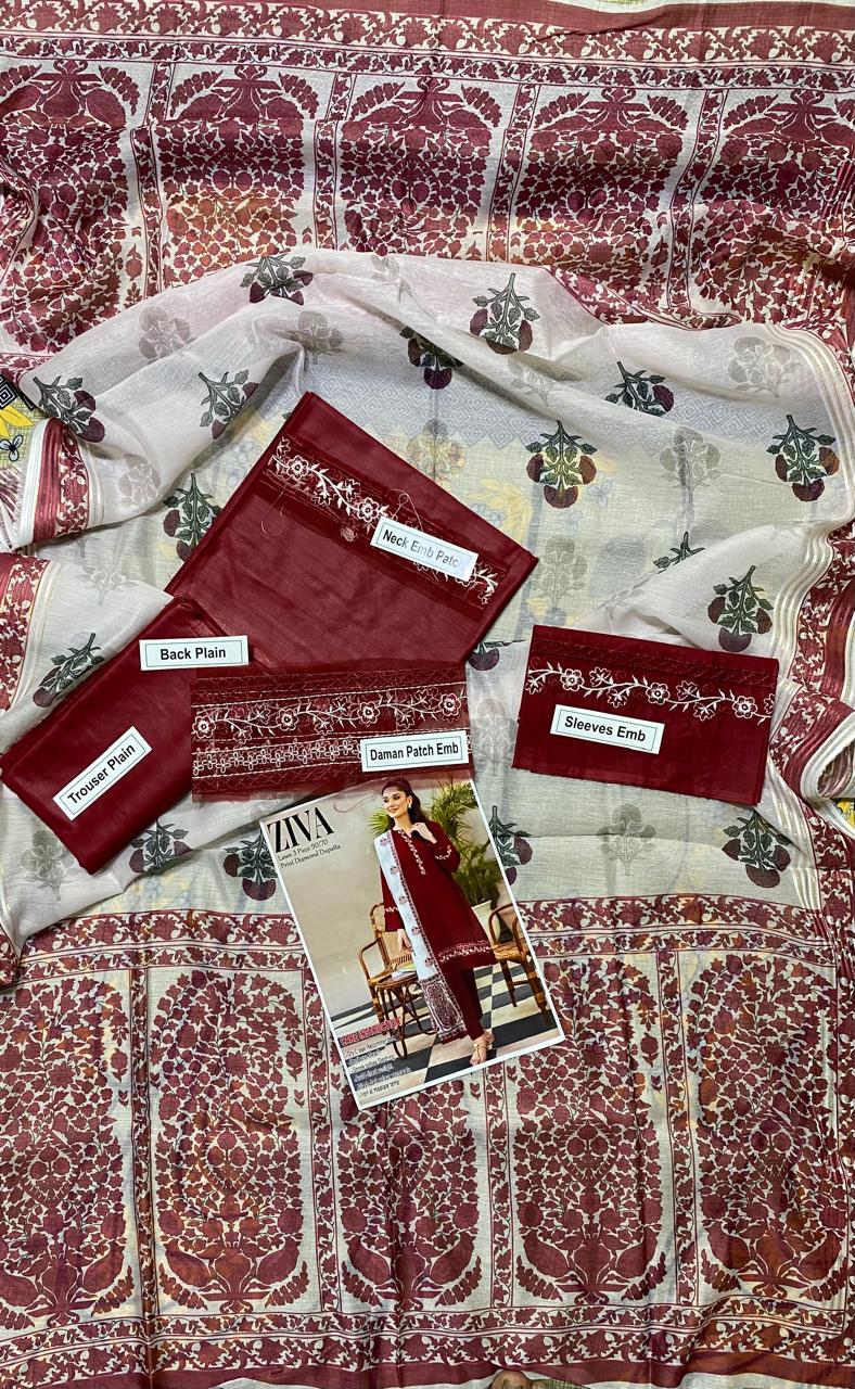 Embroidered 3-Piece Y2100A