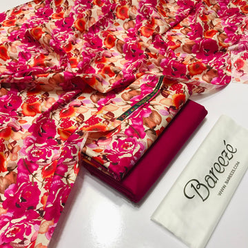 BAREEZE LAWN 2PC – Digital Print D128