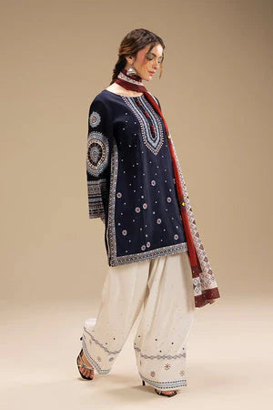 Premium Dhanak Embroidered 3-Piece Suit for Women – Winter Wear Y224